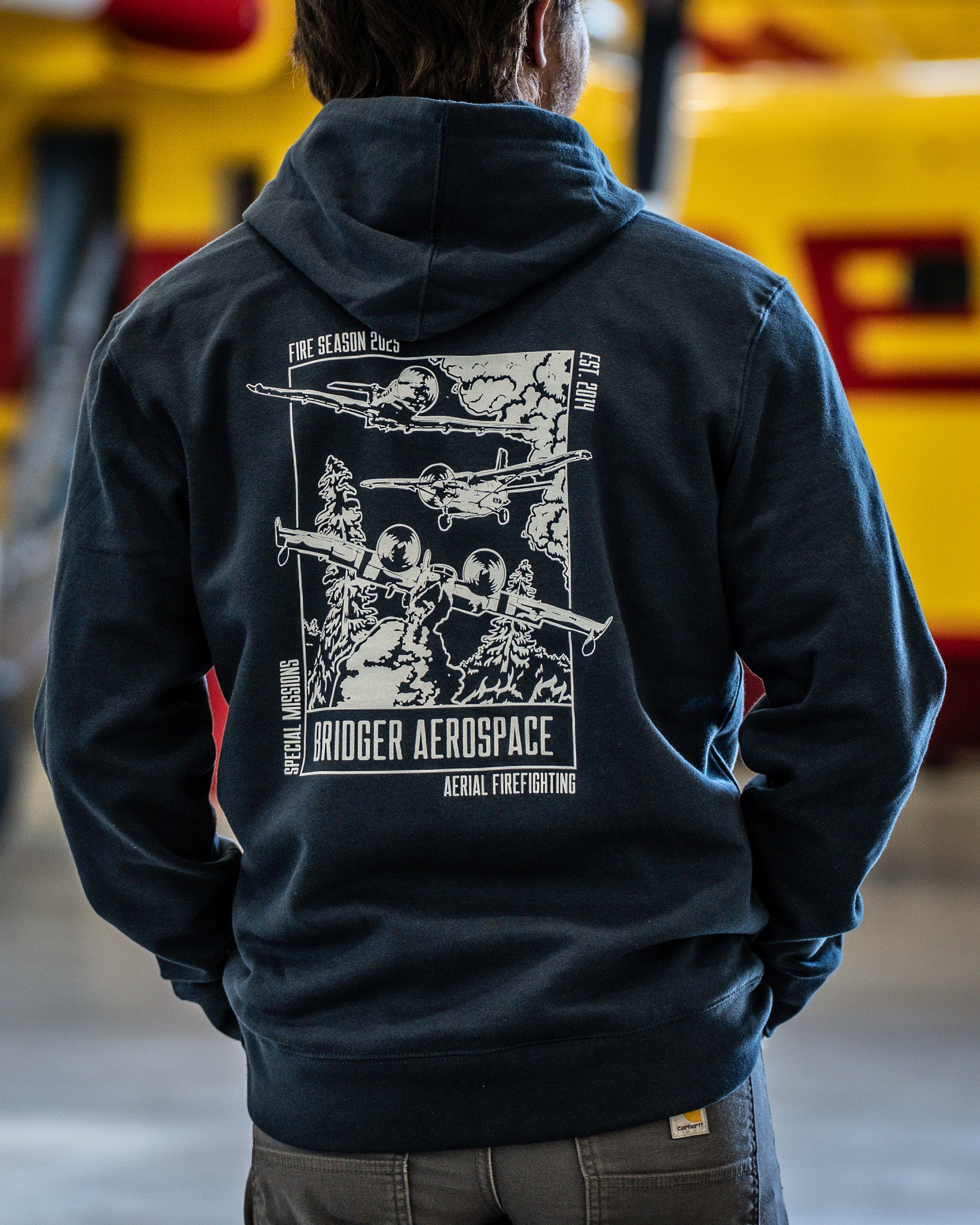 Men's Aerial Firefighting Hooded Sweatshirt | Navy