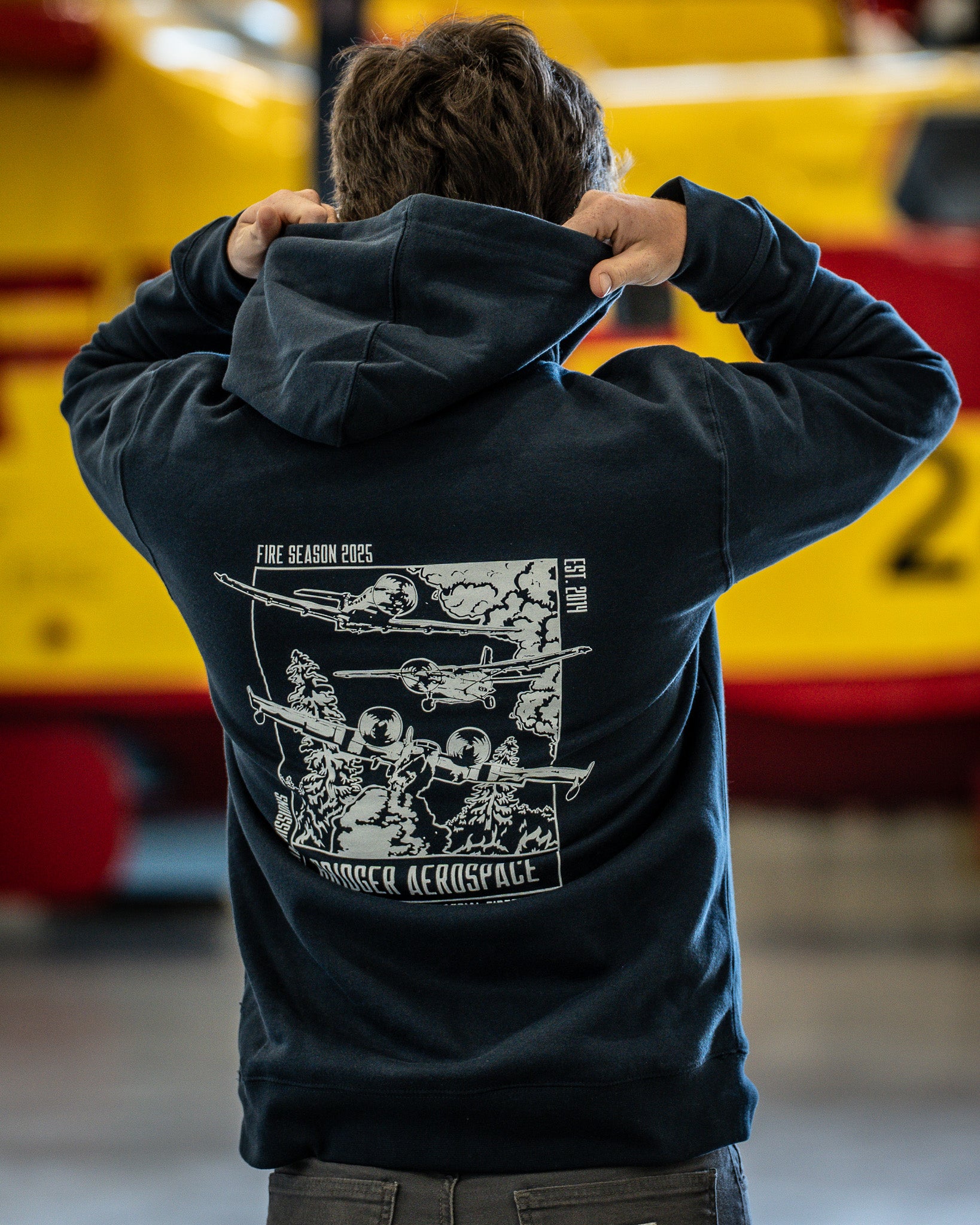 Men's Aerial Firefighting Hooded Sweatshirt | Navy