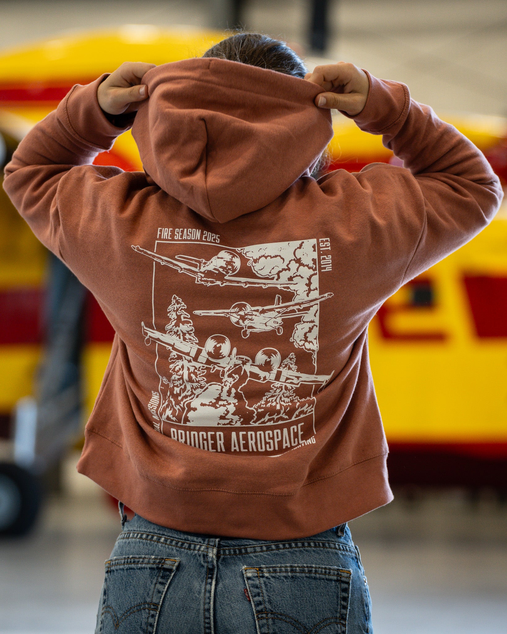 Women's Aerial Firefighting Cropped Hoodie | Wildfire