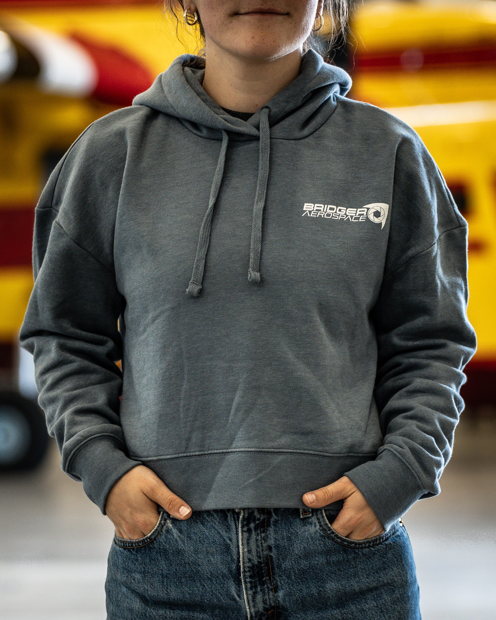 Women's Aerial Firefighting Cropped Hoodie | Ice Blue