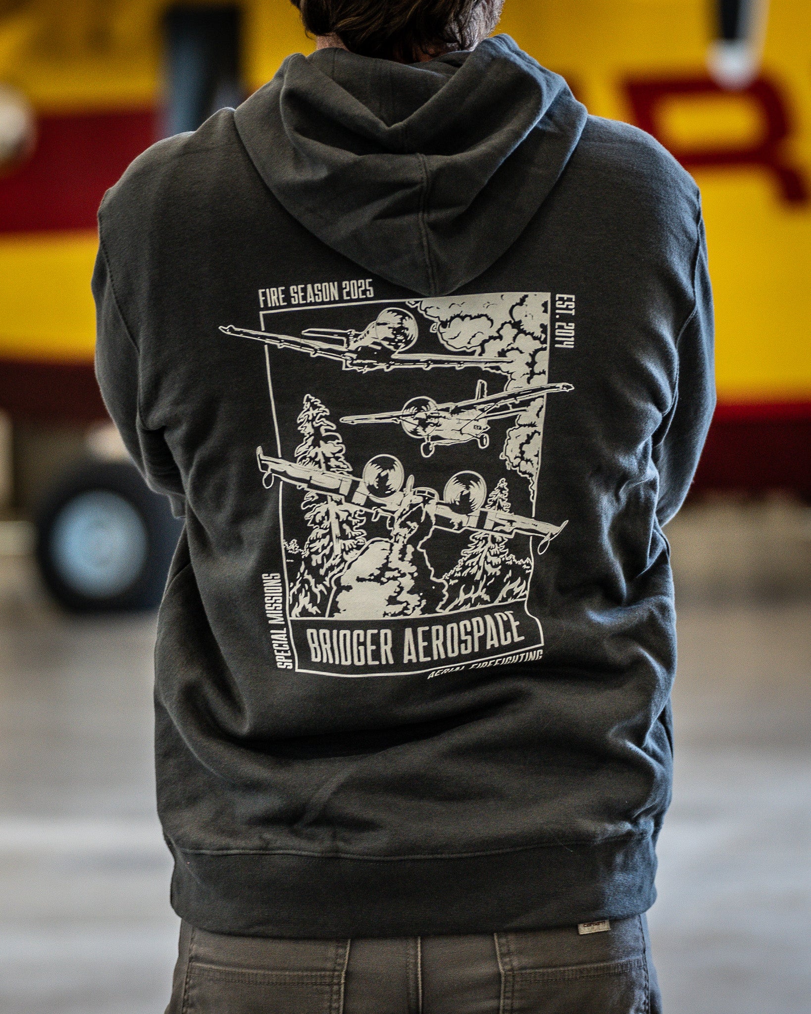 Men's Aerial Firefighting Hooded Sweatshirt | Charcoal
