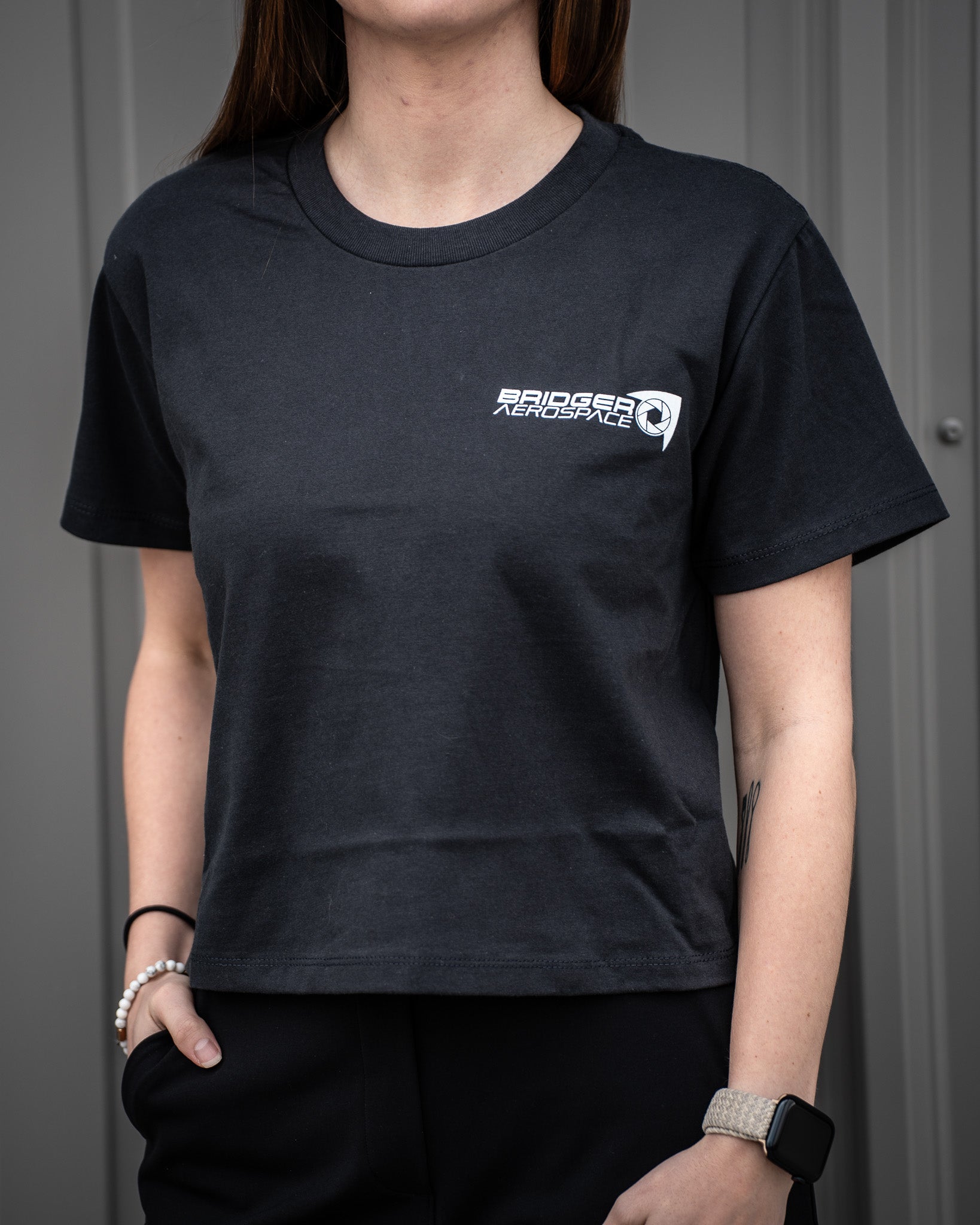 Women's Cropped Heavyweight T-Shirt | Graphite Black