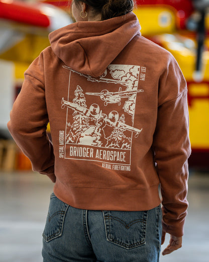 Women's Aerial Firefighting Cropped Hoodie | Wildfire