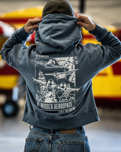 Women's Aerial Firefighting Cropped Hoodie | Ice Blue