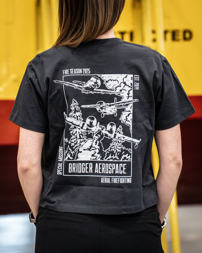 Women's Cropped Heavyweight T-Shirt | Graphite Black